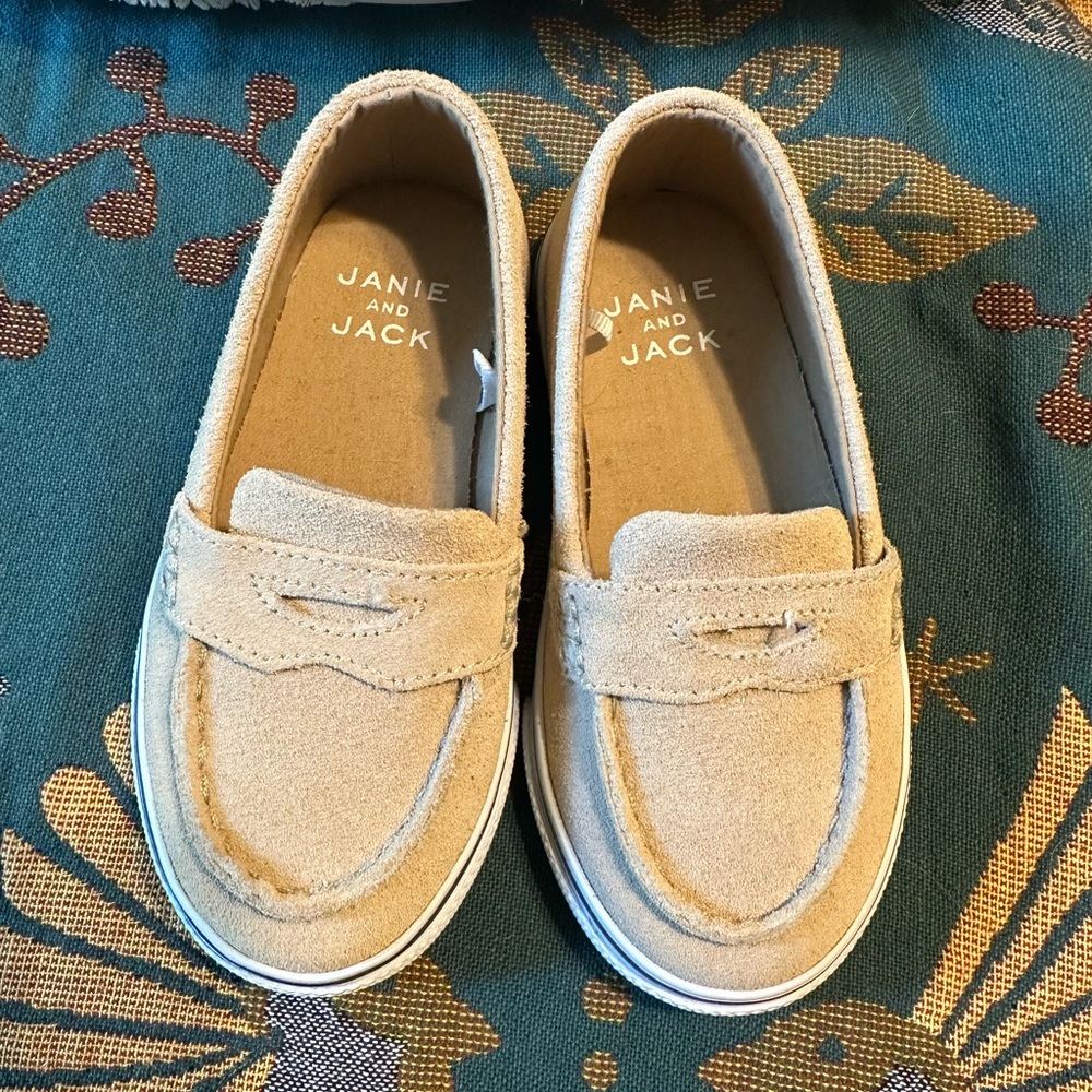 Janie and Jack Tan Moccasins with Classic Design